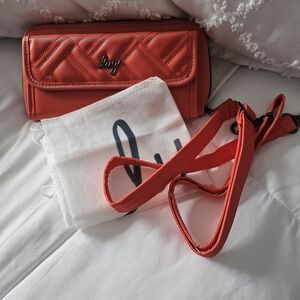 FINAL..Lug KICKFLIP Papaya Satin Luxe Crossbody Wallet